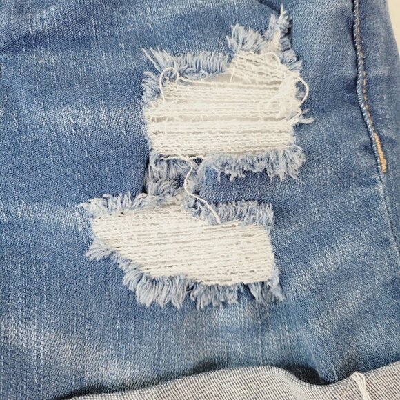 Pacsun Jean Shorts Sz 25 Distressed Cuffed Medium Wash Stretchy Casual Denim - Picture 3 of 8